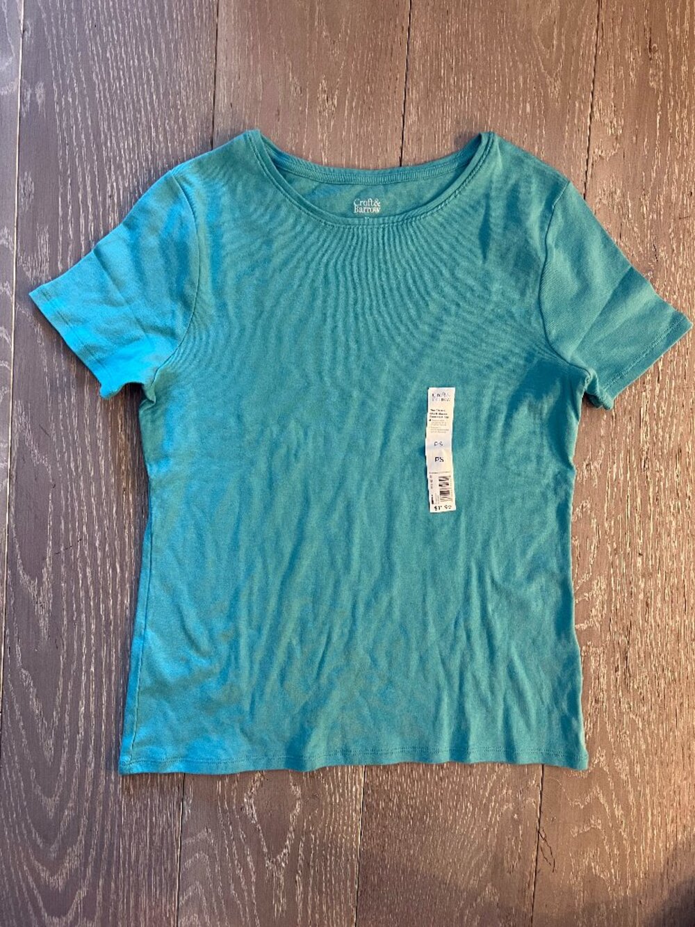 NWT Croft & Barrow Classic T-Shirt in Malta Blue, Size PS